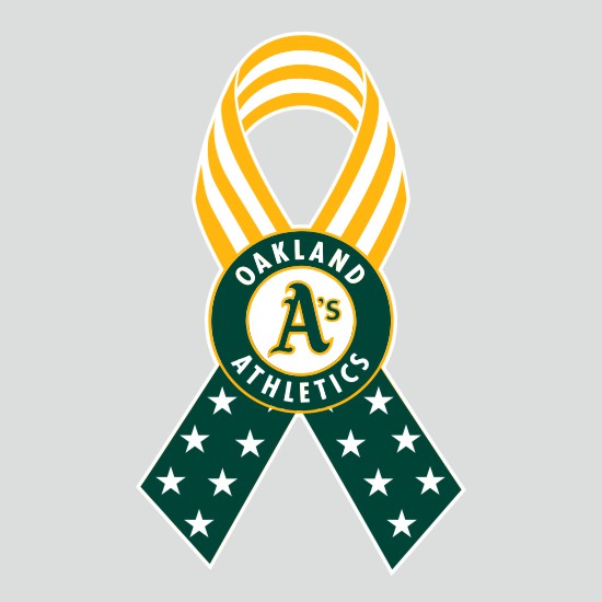 Oakland Athletics Ribbon American Flag logo iron on paper